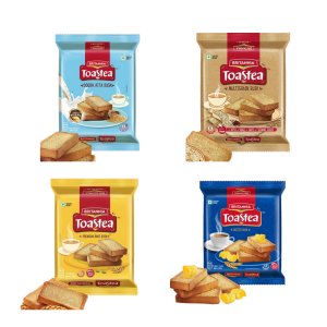 Toastea Doodh Atta Rusk, Multigrain Rusk, Premium Bake Rusk, Butter Rusk