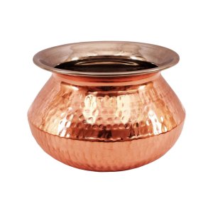 Copper Kitchenware Punjabi Handi Hammered Copper Steel Punjabi Serving Handi