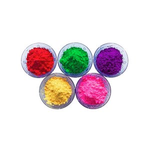 Holi Colors: red, purple, green, yellow and pink