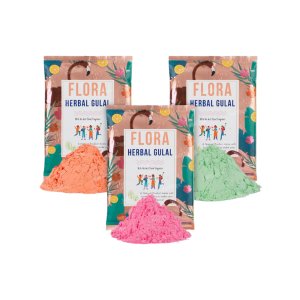 Herbal Gulal Holi Color Pack Of 3 For Kids Non-Toxic Perfumed Natural Fragrance Handmade Gulal Color For Holi