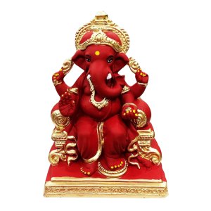 Eco-Friendly Handcrafted Clay/Mud Ganpati Murti Biodegradable Kacchi Mitti Ganesha Water Soluble Ganesh Idol for Ganpati Visarjan