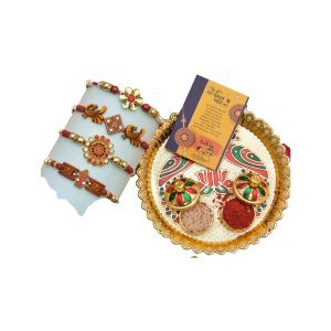Rakhi with Pooja thali for Brother and Kids