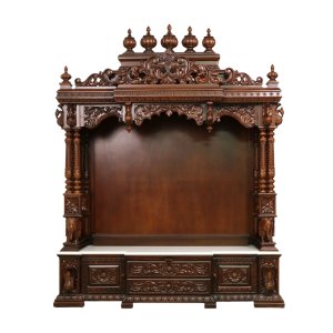 85 Large Designer Wooden Temple | Wooden Pooja Mandir | Temple With Drawers