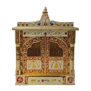 Large Designer Wooden Temple | Wooden Pooja Mandir | Temple With Drawers